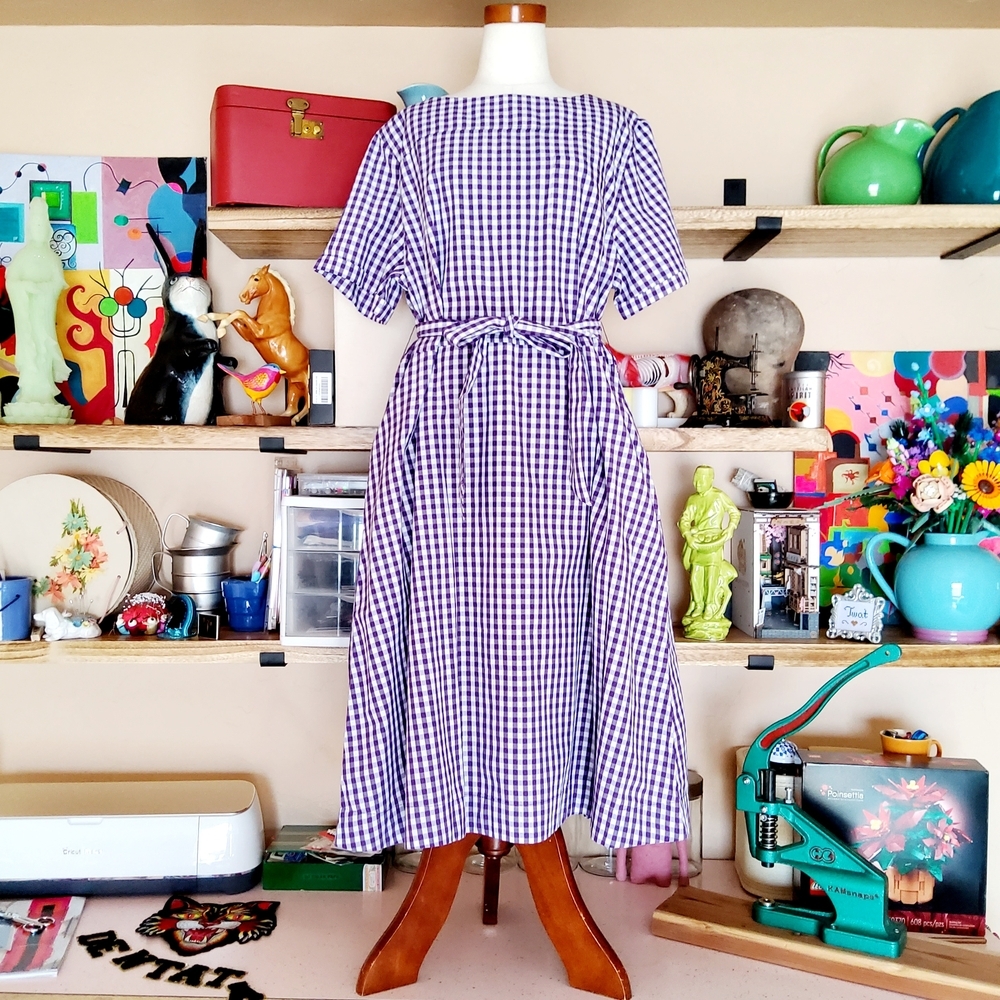 Koret Purple and White Midi Retro 50s Day Dress VLV Pin Up Rockabilly Size 16